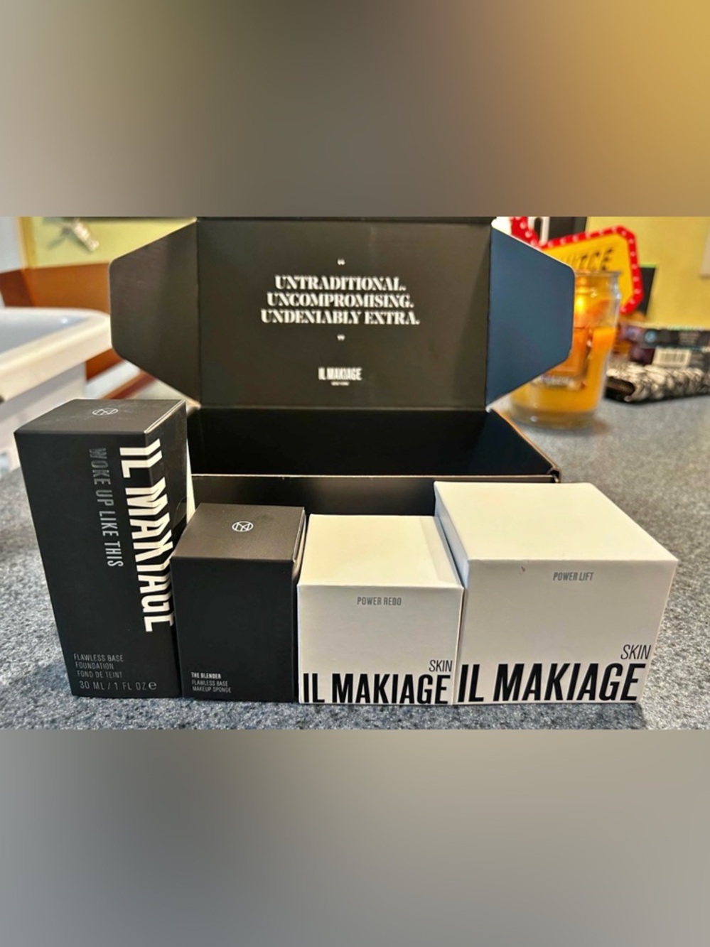 IL MAKIAGE Sealed 4pcs-Skincare Set-Power Redo&Lift, #35 Foundation, Blender New